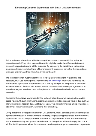 EnhancingCustomerExperiencesWithSmartLinkAdministration