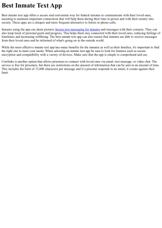 Best Inmate Text App