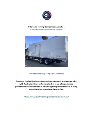 Interstate Moving Companies Australia | Australianexpressremovals.com.au