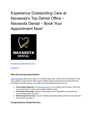 Experience Outstanding Care at Navasota’s Top Dental Office – Navasota Dental – Book Your Appointment Now!