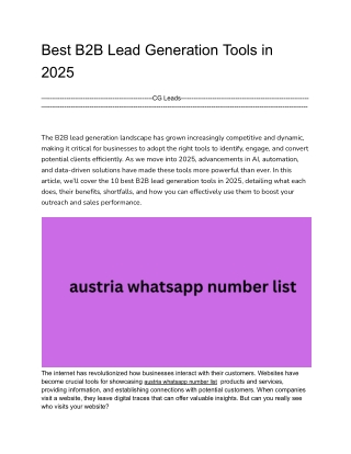 Best B2B Lead Generation Tools in 2025