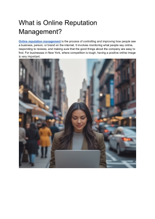 What is Online Reputation Management