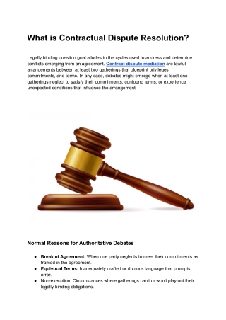 What is contractual dispute resolution?