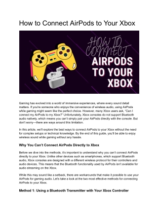 How to Connect AirPods to Your Xbox