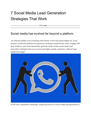 7 Social Media Lead Generation Strategies That Work