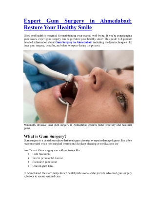 Expert Gum Surgery in Ahmedabad
