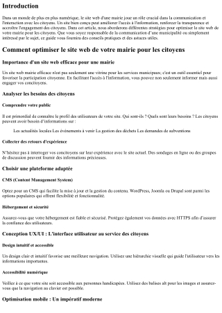 Comment optimiser le site web de votre mairie pour les citoyens