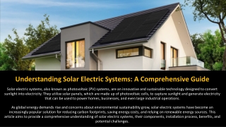 Understanding Solar Electric Systems: A Comprehensive Guide