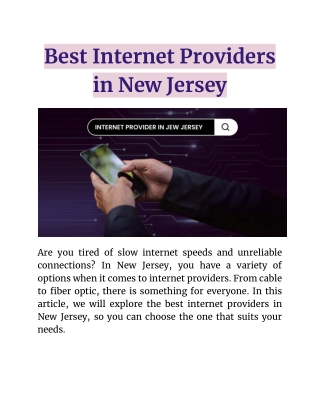 Best Internet Providers in New Jersey