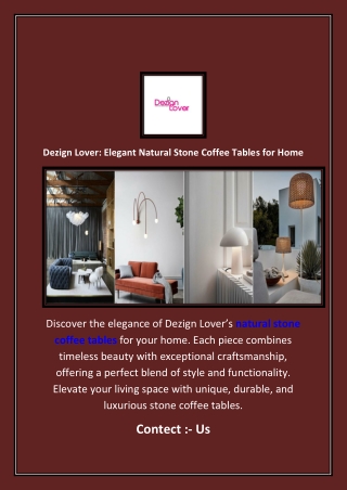 Dezign Lover: Elegant Natural Stone Coffee Tables for Home