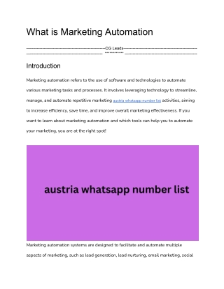 What is Marketing Automation