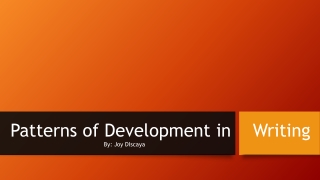 Patterns of Development in Writing