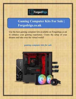 Gaming Computer Kits For Sale | Forgedrigs.co.uk