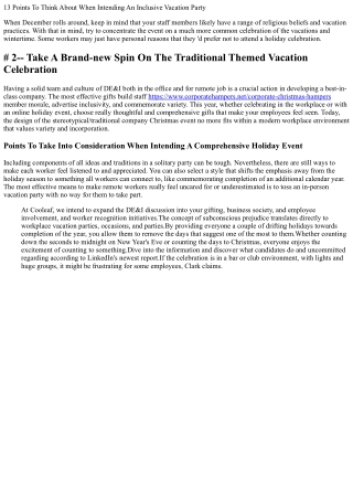 Grasping Comprehensive Holiday Parties In The Workplace Year-round