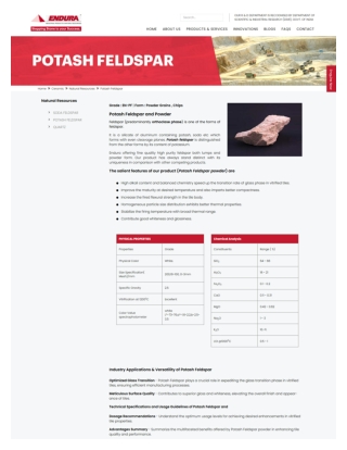Know Features of Potash Feldspar