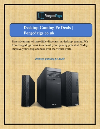 Desktop Gaming Pc Deals | Forgedrigs.co.uk