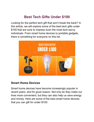 Best Tech Gifts Under $100