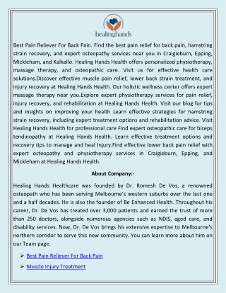 Physiotherapy Services