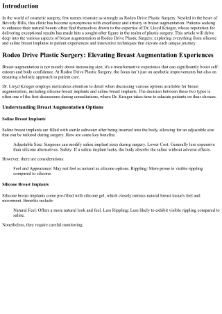 Rodeo Drive Plastic Surgery: Elevating Breast Augmentation Experiences