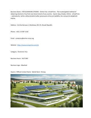 FOR SLOVAKIAN CITIZENS - Online Visa  eVisaPrime - The trusted global method of