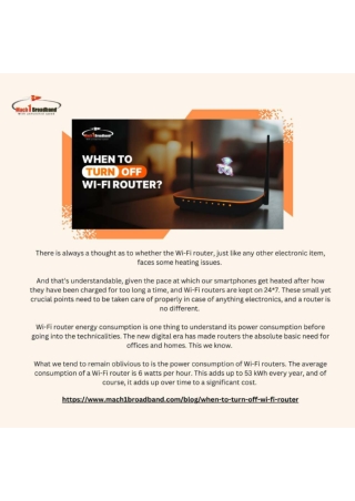 When to Turn Off Wi-Fi Router?