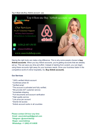 Top 4 Best site Buy Airbnb account  usa