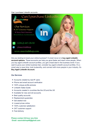 Can I purchase LinkedIn accounts (1)