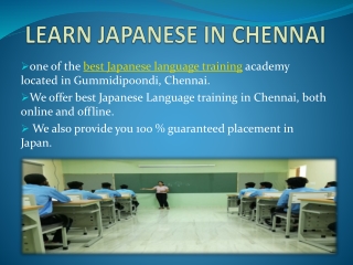 LEARN JAPANESE IN CHENNAI