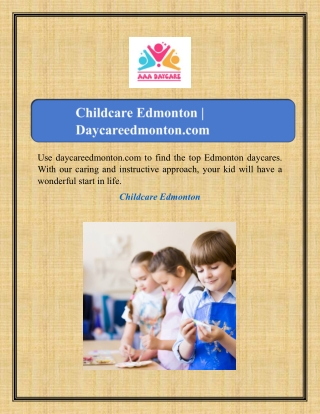 Childcare Edmonton | Daycareedmonton.com