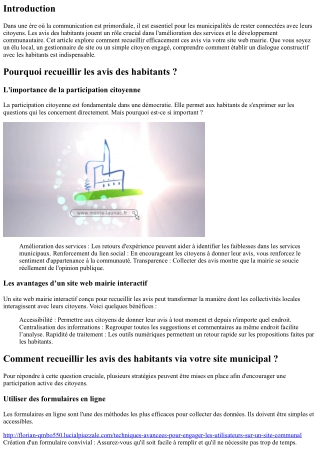 Comment recueillir les avis des habitants via votre site municipal ?