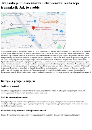 Skup nieruchomości i szybka sprzedaż nieruchomości