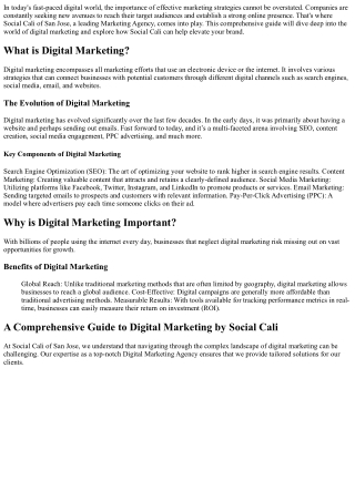 A Comprehensive Guide to Digital Marketing by Social Cali