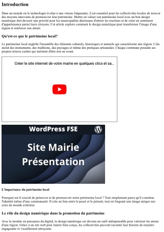 “Mettre en valeur son patrimoine local avec un bon design numérique”