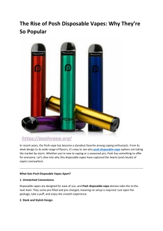 The Rise of Posh Disposable Vapes