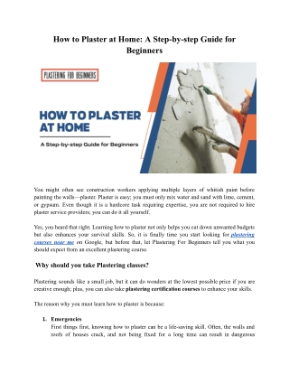 How to Plaster at Home_ A Step-by-step Guide for Beginners