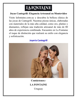 Joyas Cantegrill Elegancia Artesanal en Montevideo