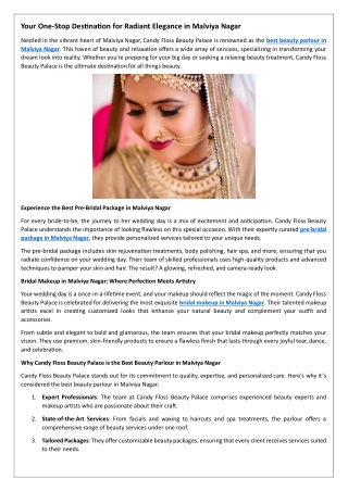 Your One-Stop Destination for Radiant Elegance in Malviya Nagar