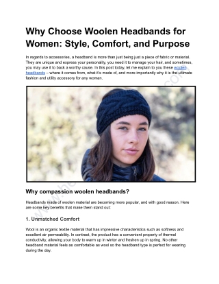 Why Choose Woolen Headbands for Women_ Style, Comfort, and Purpose