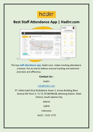 Best Staff Attendance App  Hadirr.com