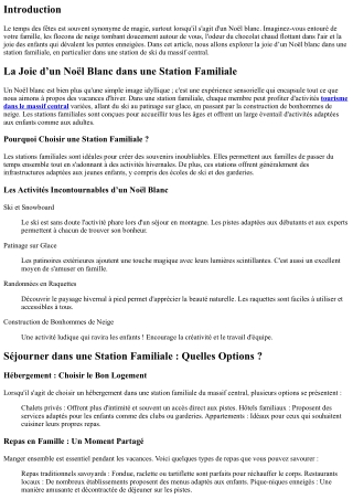 La Joie d’un Noël Blanc dans une Station Familiale