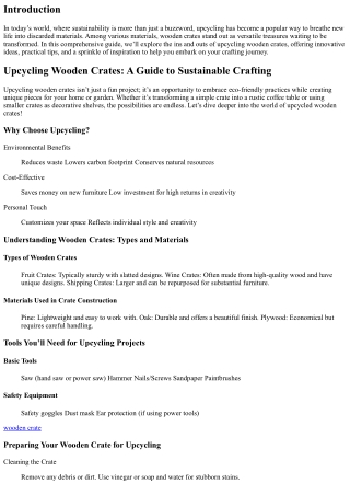 Upcycling Wooden Crates: A Guide to Sustainable Crafting