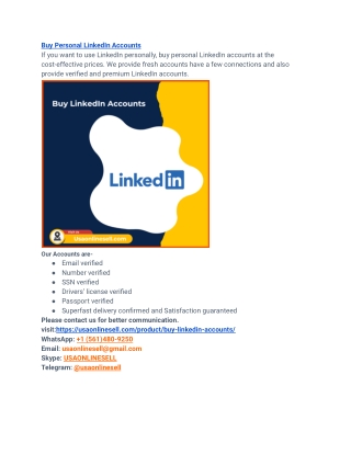 Buy LinkedIn Accounts in Bulk (PVA, Old)