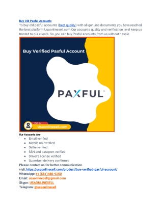 Buy Verified Paxful Account in Bulk (PVA, Old)