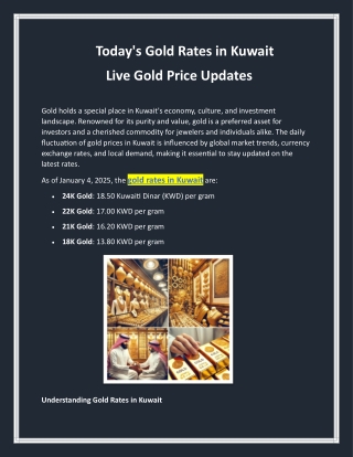 Today's Gold Rates in Kuwait  Live Gold Price Updates