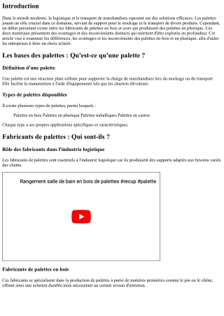 Fabricants de palettes en bois vs en plastique : le grand débat