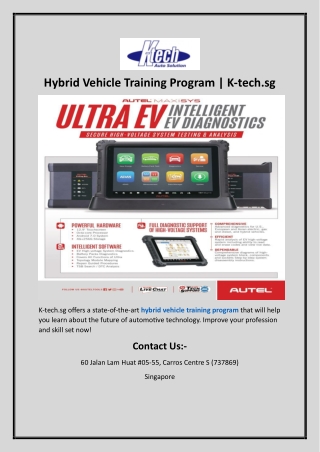 Hybrid Vehicle Training ProgramHybrid Vehicle Training Program  K-tech.sg