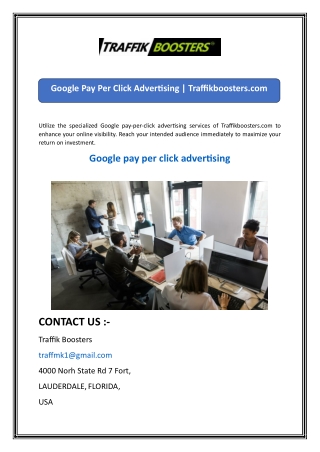 Google Pay Per Click Advertising  Traffikboosters