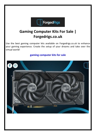 Gaming Computer Kits For Sale | Forgedrigs.co.uk