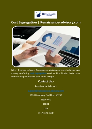 Cost SegregationCost Segregation  Renaissance-advisory.com