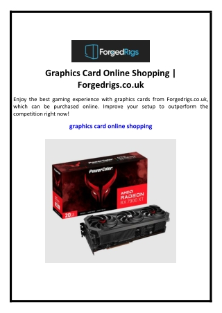 Graphics Card Online Shopping | Forgedrigs.co.uk